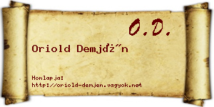 Oriold Demjén névjegykártya